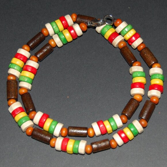 Men Necklace,Wood Necklace,Surfer Necklace,Tribal Style,Chocker,Beach Necklace - Picture 3 of 3